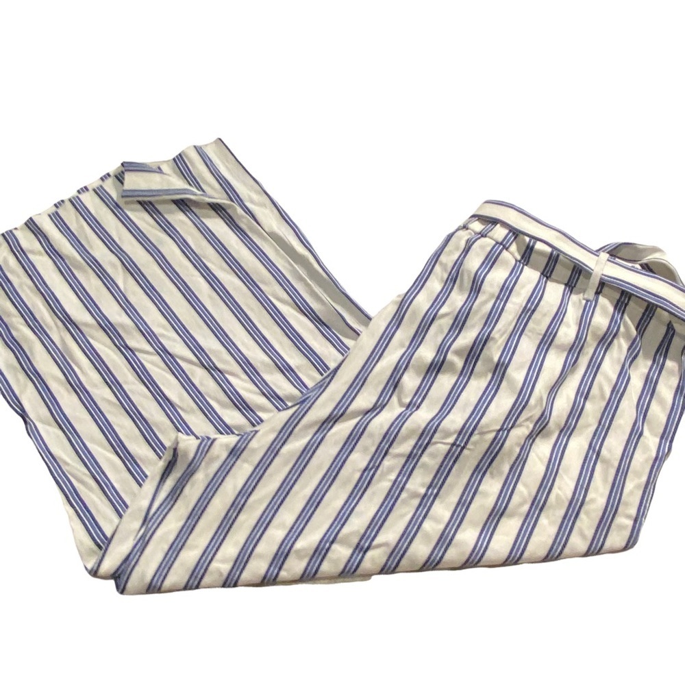 Halogen Striped cropped pants Blue and White Sz 3X - Picture 2 of 4